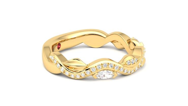 Taylor & Hart Lapelis Wedding Ring 360 degree image 8