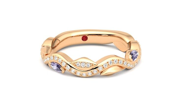 Taylor & Hart Lapelis Wedding Ring 360 degree image 3