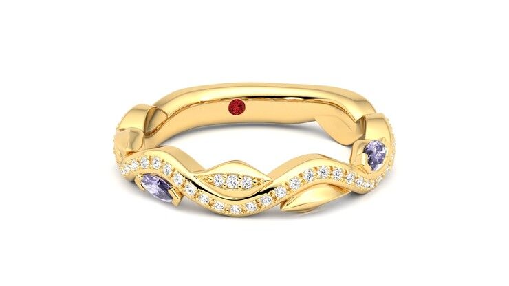 Taylor & Hart Lapelis Wedding Ring 360 degree image 3