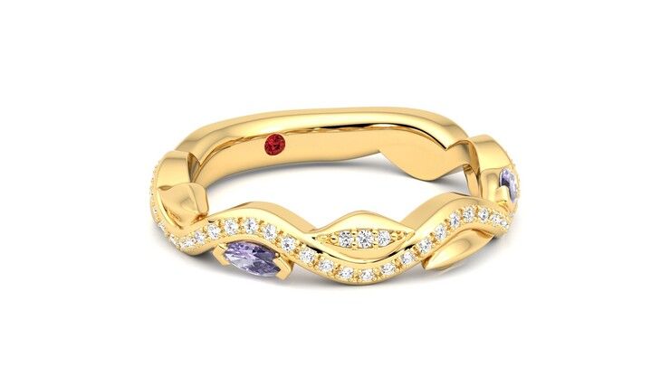 Taylor & Hart Lapelis Wedding Ring 360 degree image 5