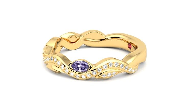 Taylor & Hart Lapelis Wedding Ring 360 degree image 22