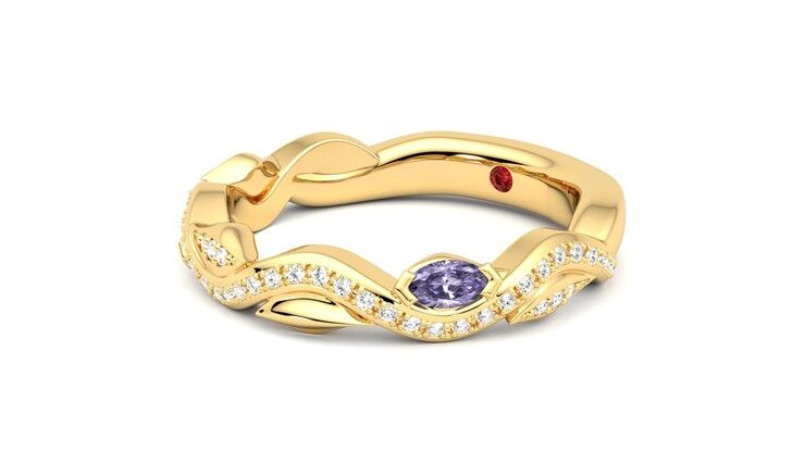 Taylor & Hart Lapelis Wedding Ring 360 degree image 24