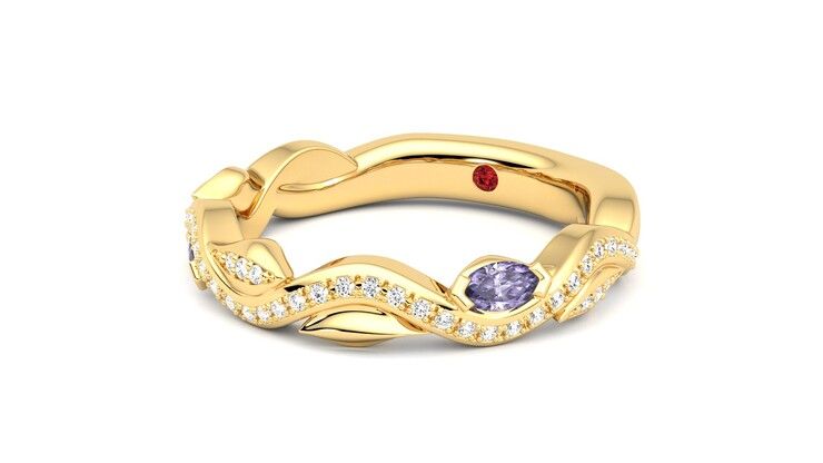 Taylor & Hart Lapelis Wedding Ring 360 degree image 25