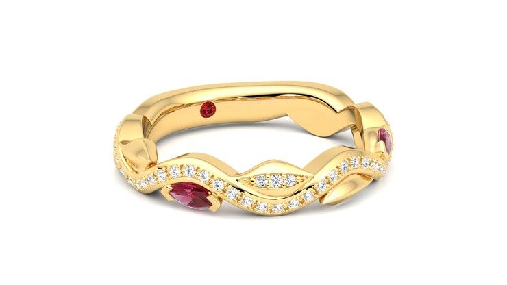 Taylor & Hart Lapelis Wedding Ring 360 degree image 5