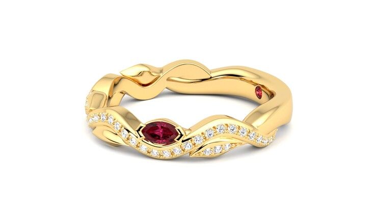 Taylor & Hart Lapelis Wedding Ring 360 degree image 22