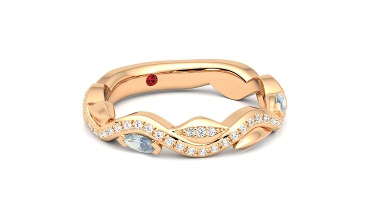 Taylor & Hart Lapelis Wedding Ring 360 degree image 5