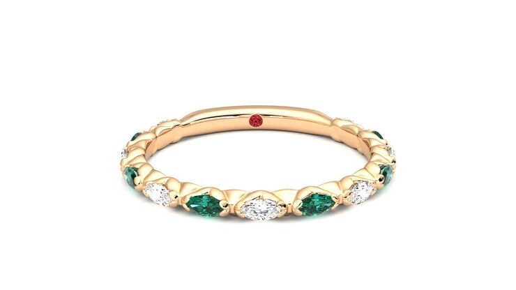 Taylor & Hart Laurel Wedding Ring 360 degree image 1