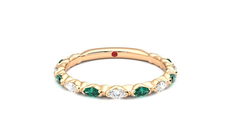 Taylor & Hart Laurel Wedding Ring 360 degree image 1