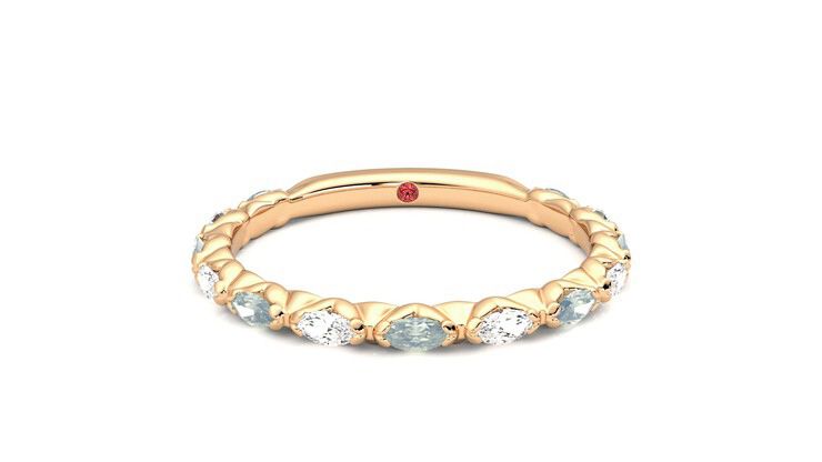 Taylor & Hart Laurel Wedding Ring 360 degree image 1