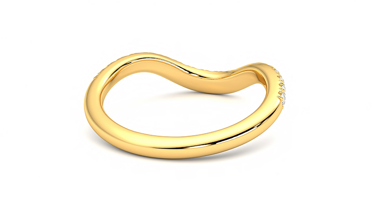 Peak | 18K Yellow Gold pavé wedding ring | Taylor & Hart