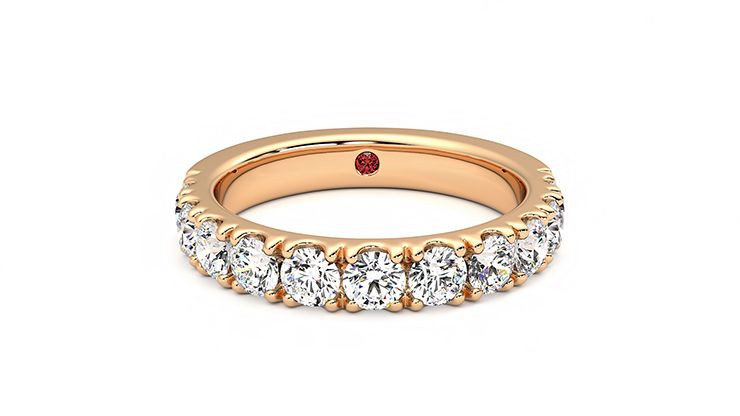 Taylor & Hart Peony Wedding Ring 360 degree image 1