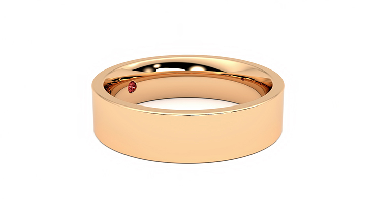 Pine 18ct Rose Gold plain wedding ring Taylor Hart