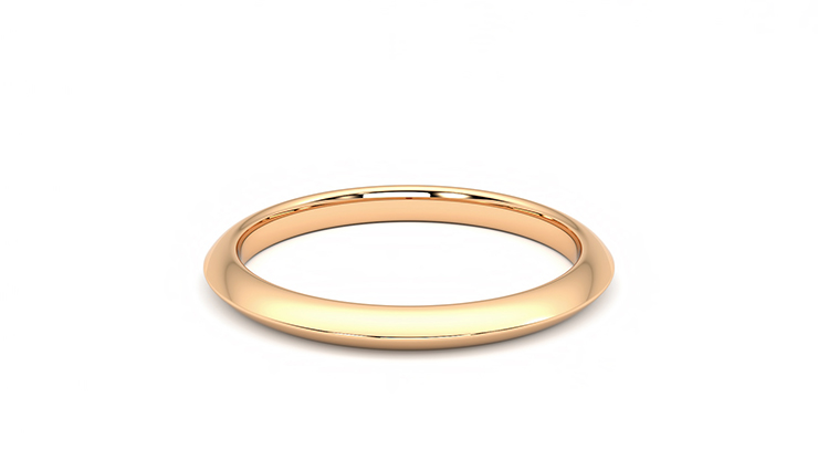 Sterling Silver Ring Plain Round Circle Thin-Gold Plate