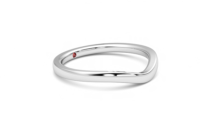 Silver curved wedding on sale band