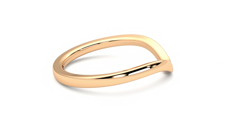 D Shape Profile Plain Wedding Ring 18k Rose Gold – Lily Arkwright