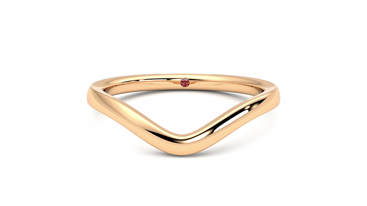 V shaped rose on sale gold wedding band