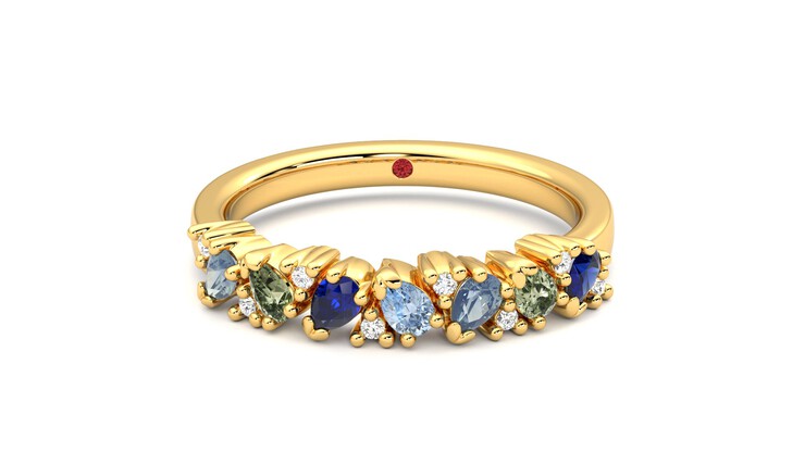 Wonder | 18ct Yellow Gold pavé diamond sapphire wedding ring | Taylor ...