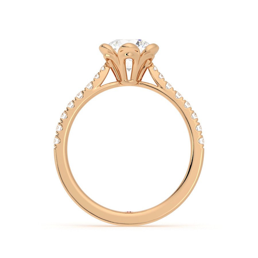 Blossom, 18K Rose Gold pavé style engagement ring