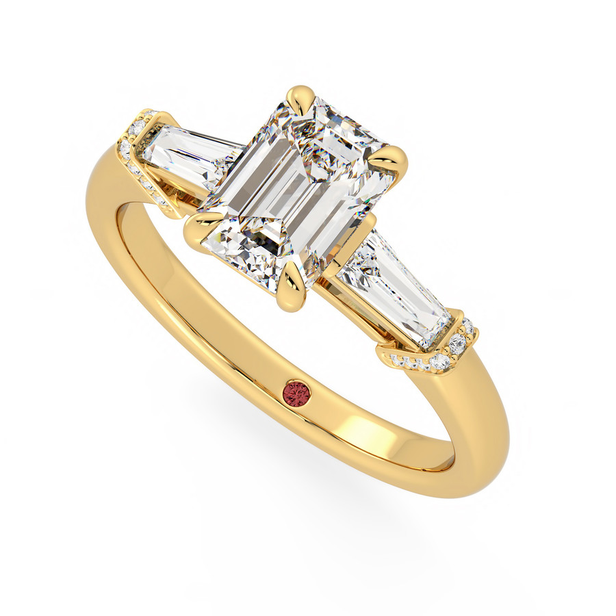 Utopia | 18ct Yellow Gold trilogy style engagement ring | Taylor & Hart