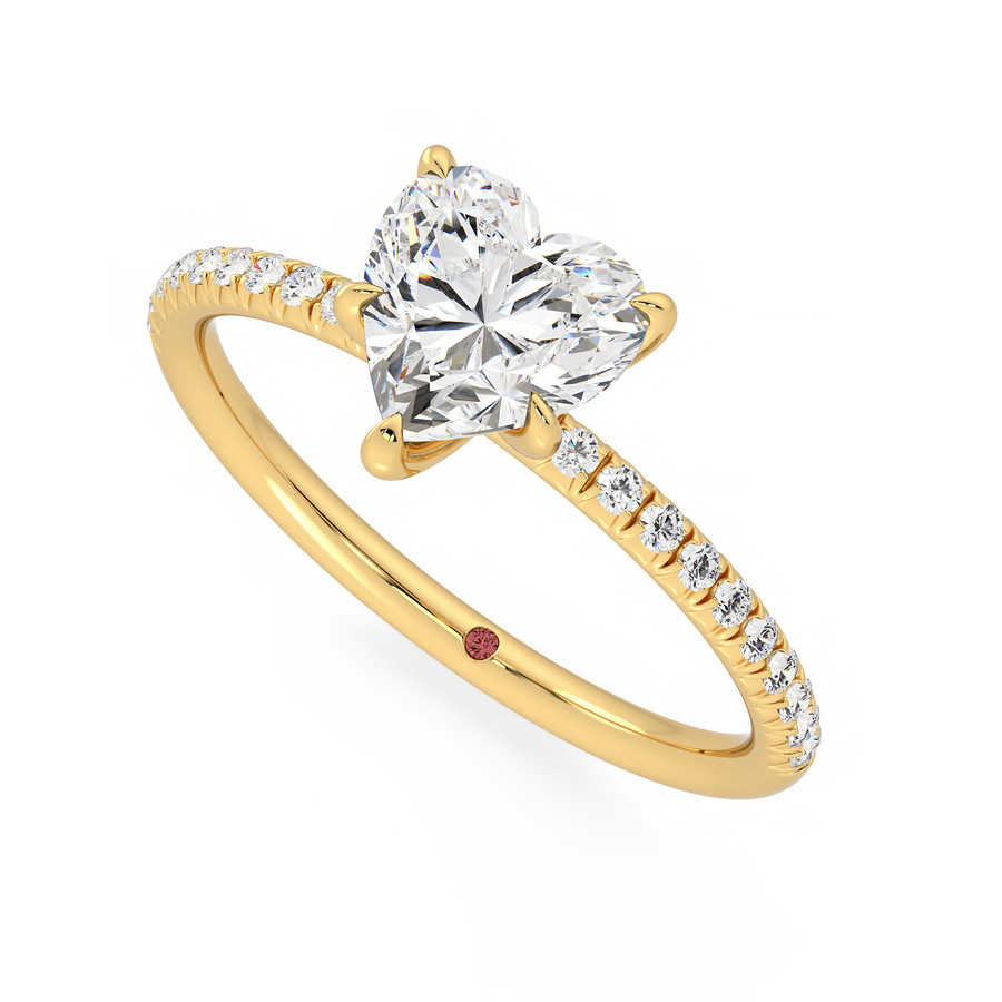 yellow gold heart diamond ring