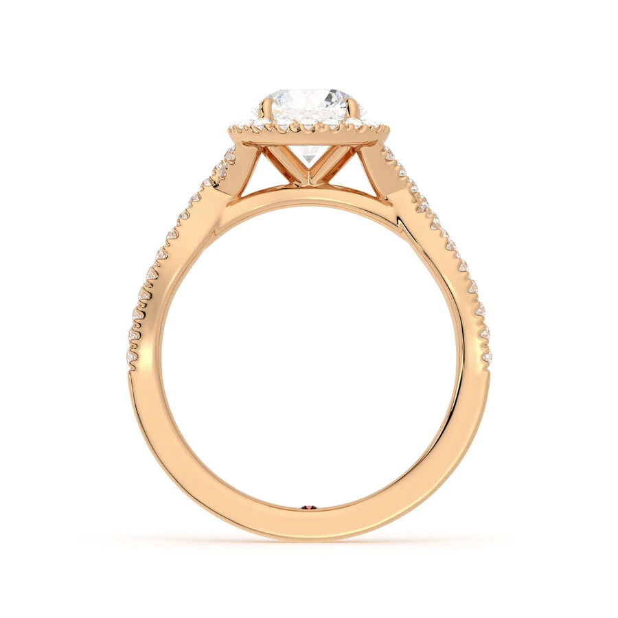 ChenFeng Rose gold ring Grown Halo Engagement Ring For Women Ideal  Engagement Ring 