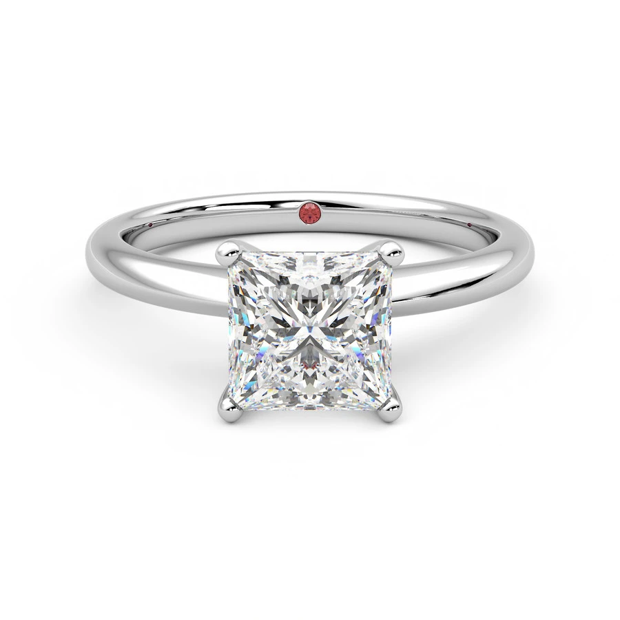 Grace | 18K White Gold solitaire style engagement ring | Taylor & Hart