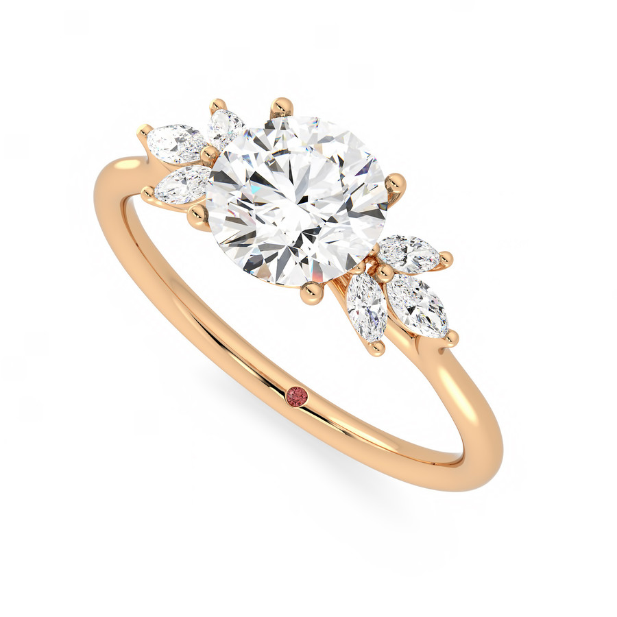 Lantana | 18ct Rose Gold trilogy style engagement ring | Taylor & Hart