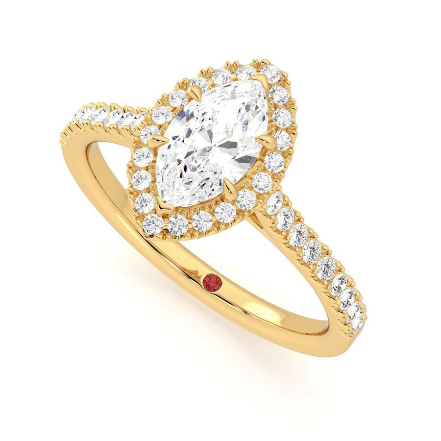 Allure  18ct Yellow Gold halo style engagement ring  Taylor & Hart